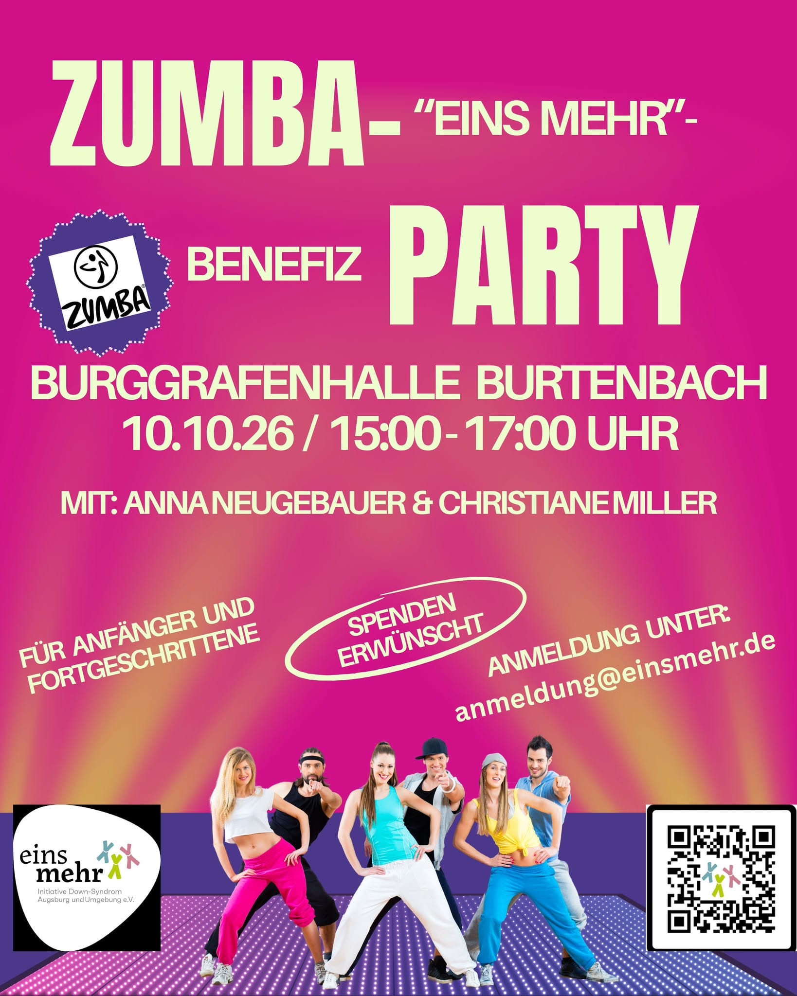 Zumba-Party für Gunsten von einsmehr